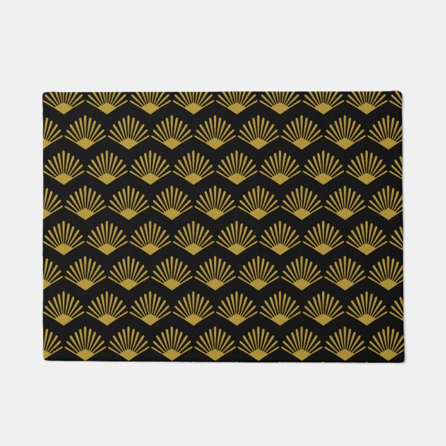 Art Deco Sunrise Motif Muster Fußmatte (Vorderseite)