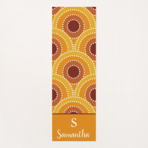 Art Deco Sunrise Retro Muster mit Monogramm Yogamatte