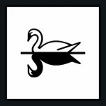 Art Deco Swan Poster<br><div class="desc">Dieses Art Déco Poster hat einen anmutigen und eleganten Schwan in Schwarz und Weiß mit einem schwarzen Rahmen. Das gilt auch für Gegenstände in der Pariser Deko Kategorie der Hochzeitsszenarien in Ladiebug. Ich habe eine Schwäche für Art Deco und wollte es.</div>