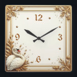 Art Deco Swan Quadratische Wanduhr<br><div class="desc">Großartiges Uhrendesign. Du wirst es wie andere Liebe bekommen. Sie können dieses Design auch für andere Produkte verwenden,  die Sie mögen,  oder Ihren Text anpassen und hinzufügen. Folgen Sie mir für mehr. Vielen Dank. Ich wünsche Ihnen einen schönen Tag.</div>