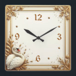 Art Deco Swan Quadratische Wanduhr<br><div class="desc">Großartiges Uhrendesign. Du wirst es wie andere Liebe bekommen. Sie können dieses Design auch für andere Produkte verwenden,  die Sie mögen,  oder Ihren Text anpassen und hinzufügen. Folgen Sie mir für mehr. Vielen Dank. Ich wünsche Ihnen einen schönen Tag.</div>