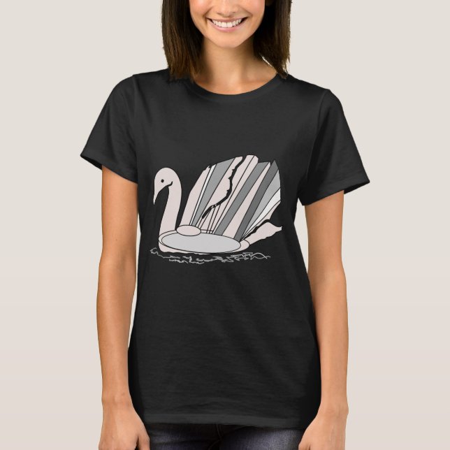 Art Deco Swan T-Shirt (Vorderseite)