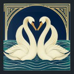 Art Deco Swans Akropolis Kunst<br><div class="desc">Ideal für den Art Deco Swan Liebhaber!</div>