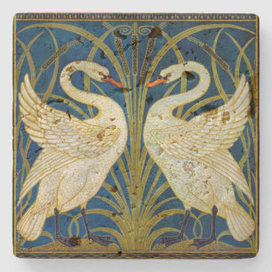 Art Deco Swans Steinuntersetzer