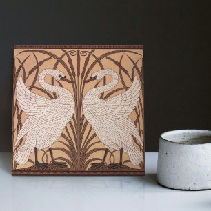 Art Deco Swans Wand Deco Kunst, Dichtung und Musik Fliese