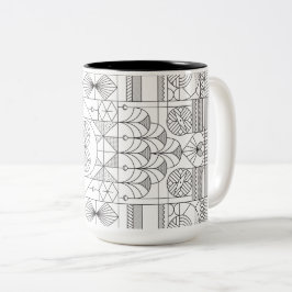 Art Deco Symmetry Line Art Pattern Tasse