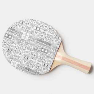 Art Deco Symmetry Lines Ping Pong Paddle Tischtennis Schläger