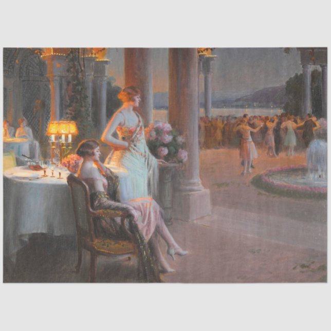 Art-Deco-Szene von Delphin Enjolras Decoupage Seidenpapier (Vorderseite)