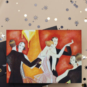 Art Deco Tanzende Paare Ballsaal 1920er Jahre Karte
