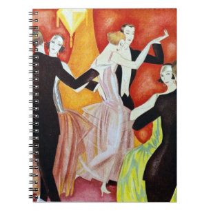 Art Deco Tanzende Paare Ballsaal 1920er Jahre Notizblock