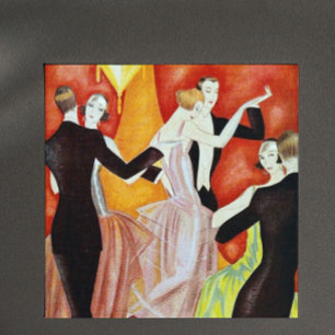 Art Deco Tanzende Paare Ballsaal 1920er Jahre Quadratischer Aufkleber