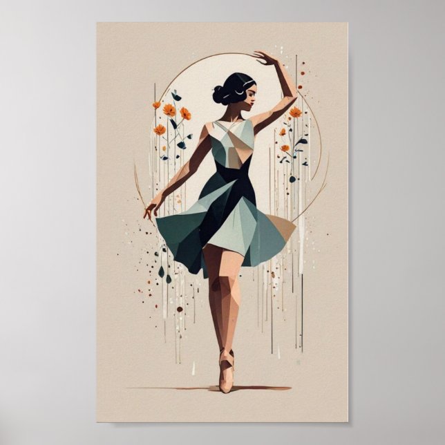 Art Deco Tänzerin Poster (Vorne)