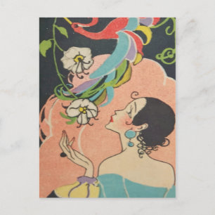 Art Deco Tänzerin Postkarte