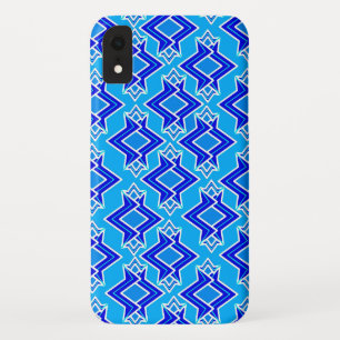 Art Deco Tapete Muster, Cerulean Blue iPhone XR Hülle