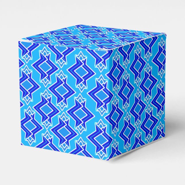 Art Deco Tapete Muster, Cerulean Blue Geschenkschachtel (Vorderseite)
