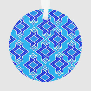 Art Deco Tapete Muster, Cerulean Blue Ornament
