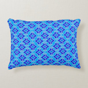 Art Deco Tapete Muster, Cerulean Blue Zierkissen