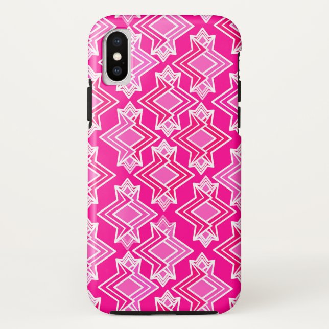 Art Deco Tapete Muster, Fuchsia Pink Case-Mate iPhone Hülle (Rückseite)