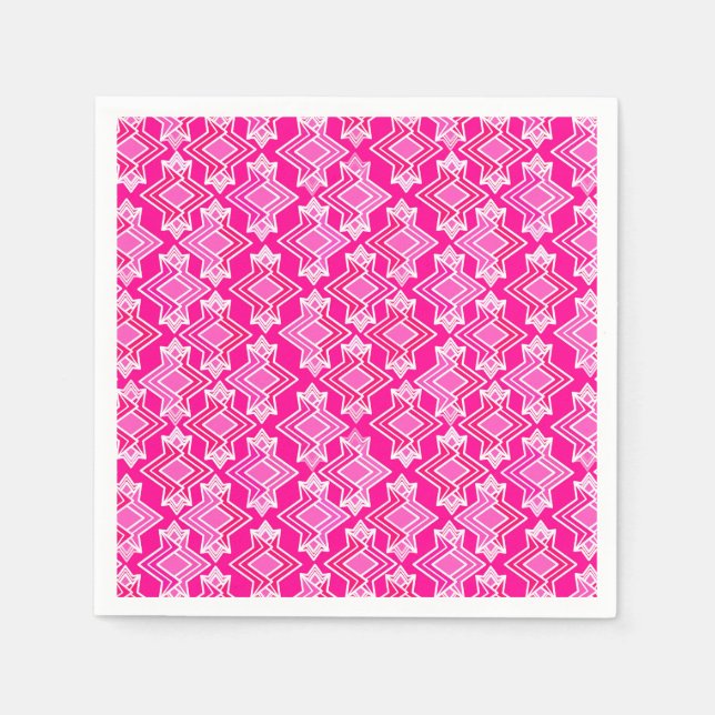 Art Deco Tapete Muster, Fuchsia Pink Serviette (Vorderseite)