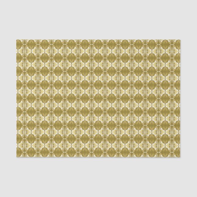 Art Deco Tapete Muster - Gold und Weiß Seidenpapier (Vorderseite)