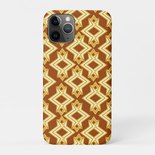 Art Deco Tapete Muster, Golden Brown Case-Mate iPhone Hülle (Rückseite)