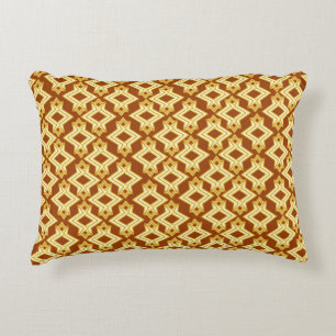 Art Deco Tapete Muster, Golden Brown Dekokissen