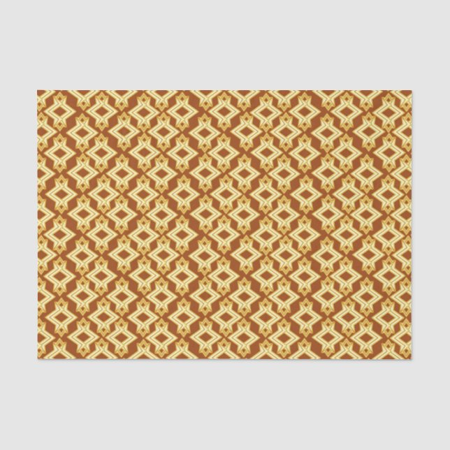 Art Deco Tapete Muster, Golden Brown Seidenpapier (Vorderseite)