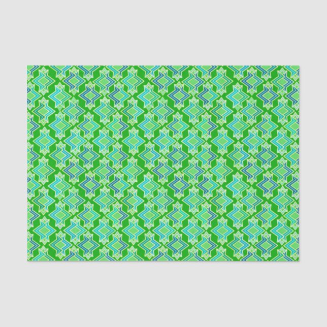 Art Deco Tapete Muster, Jade Green Seidenpapier (Vorderseite)