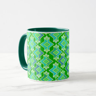 Art Deco Tapete Muster, Jade Green Tasse