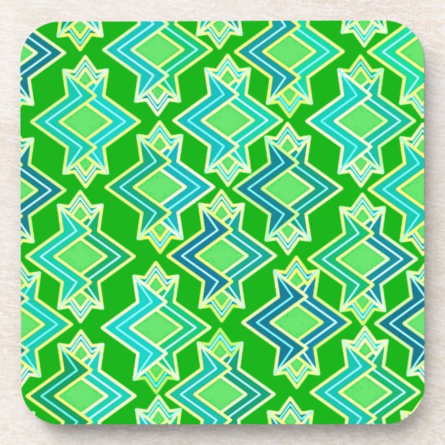 Art Deco Tapete Muster, Jade Green Untersetzer (Vorderseite)