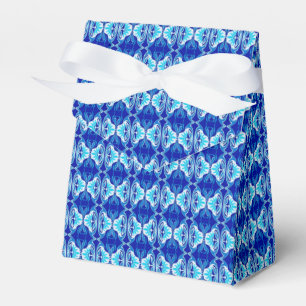 Art Deco Tapete Muster - Kobalt blau und weiß Geschenkschachtel