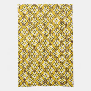 Art Deco Tapete Muster, Mustard Gold Geschirrtuch