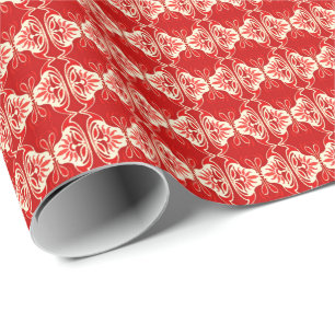 Art Deco Tapete Muster - rot und weiß Geschenkpapier