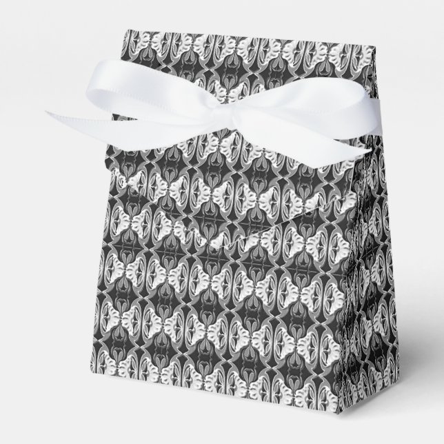 Art Deco Tapete Muster - Schwarzweiß Geschenkschachtel (Vorderseite)