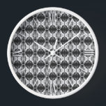 Art Deco Tapete Muster - Schwarzweiß Uhr<br><div class="desc">Ein Vintages, Art-Déco-Tapete/Fliesenmuster in Grautönen mit weißem Hintergrund</div>