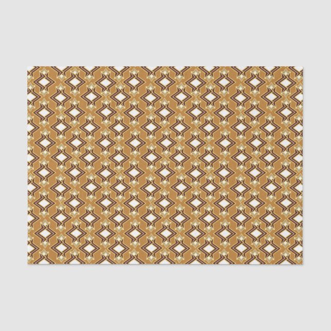 Art Deco Tapete Muster, Tan und Brown Seidenpapier (Vorderseite)