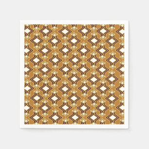 Art Deco Tapete Muster, Tan und Brown Serviette