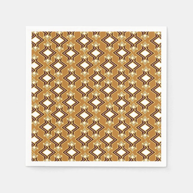 Art Deco Tapete Muster, Tan und Brown Serviette (Vorderseite)