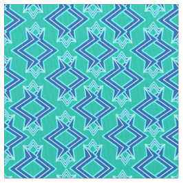 Art Deco Tapete Muster, Türkis und Cobalt Stoff
