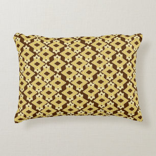 Art-Deco-Tapeten-Muster, braun und Gold Dekokissen