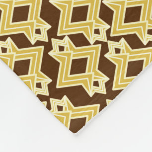Art-Deco-Tapeten-Muster, braun und Gold Fleecedecke
