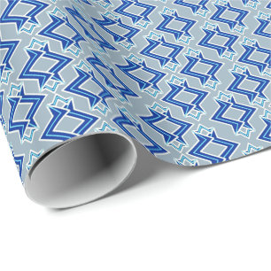 Art-Deco-Tapeten-Muster, grau/grau und blau Geschenkpapier