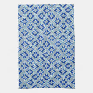 Art-Deco-Tapeten-Muster, grau/grau und blau Küchentuch