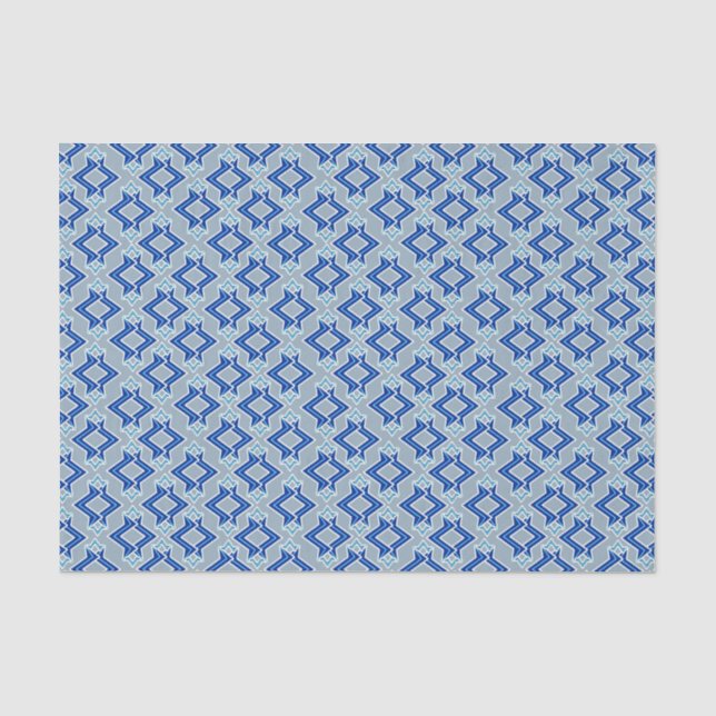 Art-Deco-Tapeten-Muster, grau/grau und blau Seidenpapier (Vorderseite)
