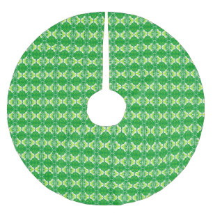 Art-Deco-Tapeten - Muster in Grün und Weiß Polyester Weihnachtsbaumdecke