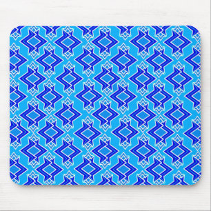 Art Deco Tapetenmuster, Ceruleanblau Mousepad