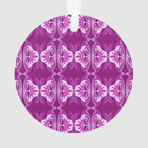 Art Deco Tapetenmuster - lila und weiß Ornament