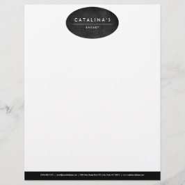 Art-Deco-Text auf dem Oval-Logo aus schwarzem Holz Briefbogen