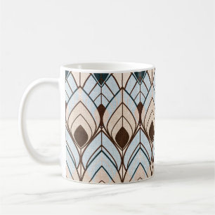 Art Deco: Texturiertes nahtloses Ornament. Kaffeetasse