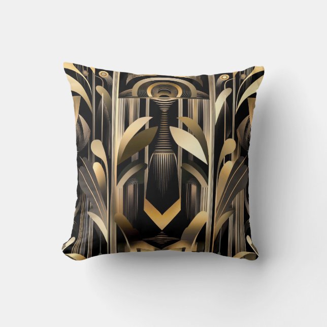 Art Deco Throw Pillow Kissen (Vorderseite)